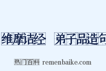 维摩诘经·弟子品造句是什么意思的图片